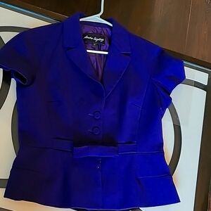 Sandra Augelazzi - cropped purple short sleeve jacket size 38
